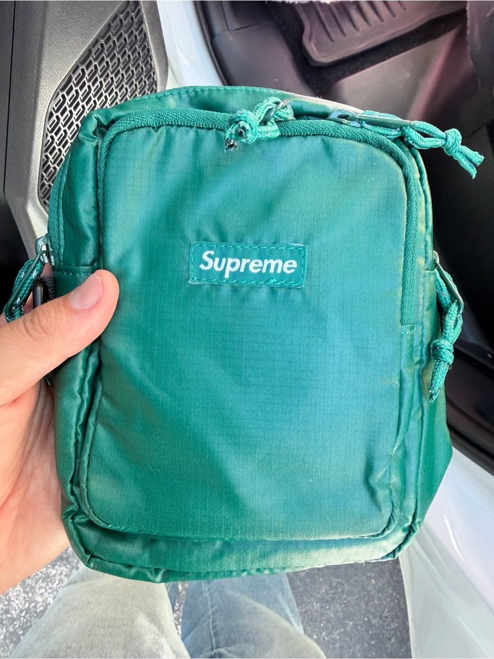 Supreme Teal Green Shoulder Pouch - Ripstop Nylon Crossbody